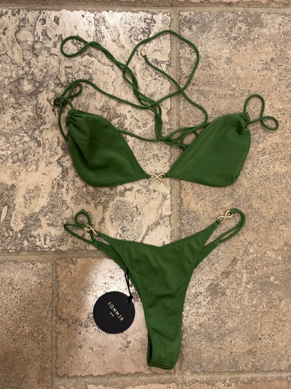 Sommer Swim Green Bikini Set | Top M & Bottom S | NWT - Picture 4 of 7